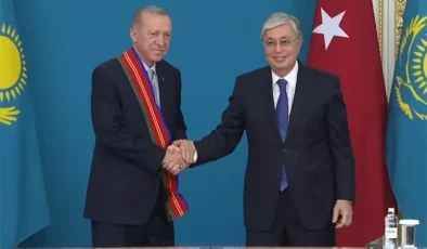 Erdoğan’a devlet nişanı sürprizi… Cumhurbaşkanı’ndan Kazakistan’la iş birliği vurgusu