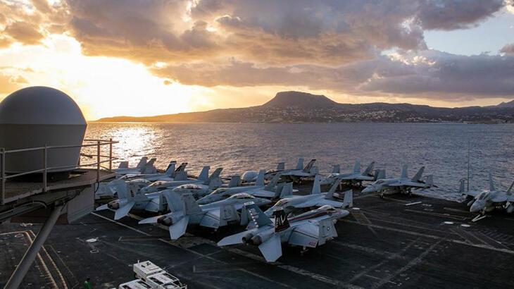 Amerikan uçak gemisi Girit’e demir attı! Yunan medyası: Bu bir destek mesajı