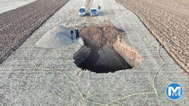 Düşmekten son anda kurtuldu: Sivas 10 metrelik obruk