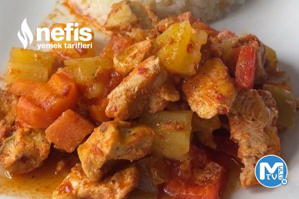 Fırında Tavuklu Sebze