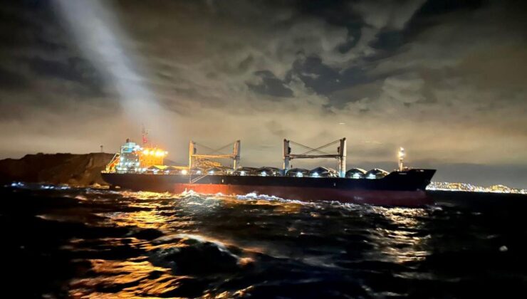 Marmara denizinde tahıl gemisi karaya oturdu