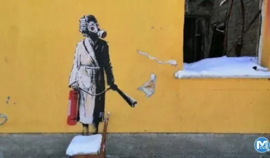 Banksy’nin Ukrayna’daki eserini çalmaya çalıştılar!