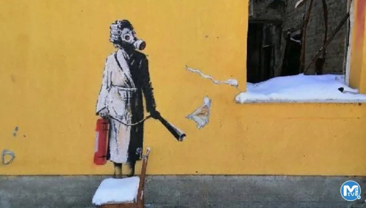 Banksy’nin Ukrayna’daki eserini çalmaya çalıştılar!