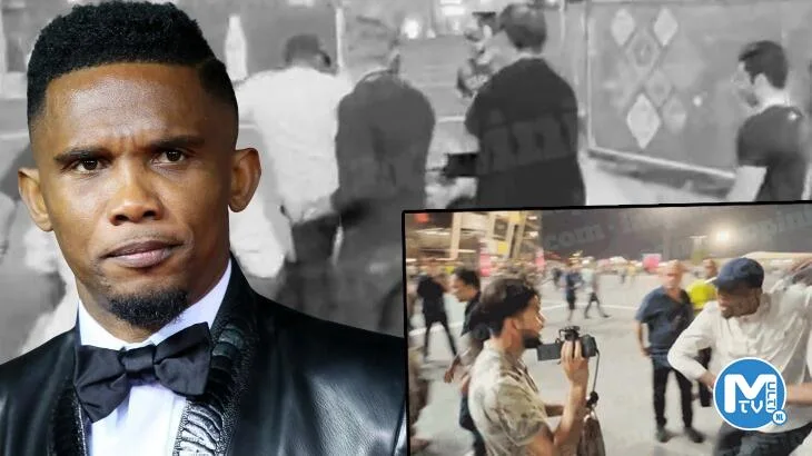 Dünya Kupası’nda skandal! Başkan Samuel Eto’o çıldırdı, taraftarın suratına diziyle vurdu