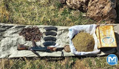 Terör örgütü PKK’ya yönelik operasyonda silah ve uyuşturucu ele geçirildi