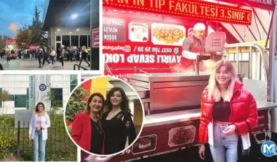 Tıp fakülteli Eyşan sınıfı geçince lokma dağıttı