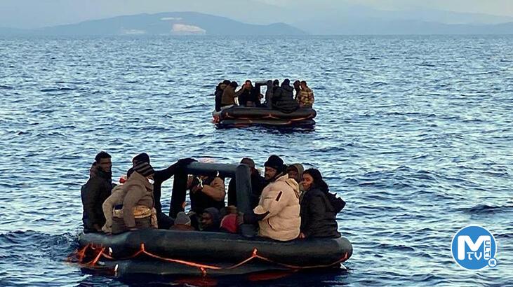 Yunan unsurlarının ittiği 124 kaçak göçmen kurtarıldı