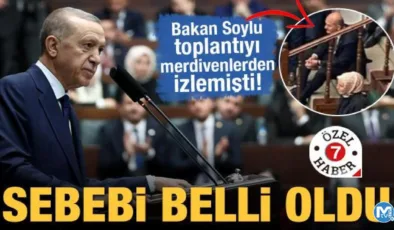 Bakan Soylu’nun AK Parti toplantısını neden merdivenlerden izlediği belli oldu