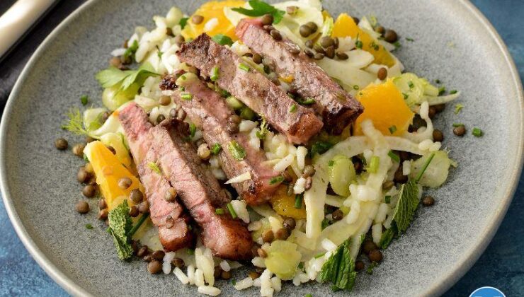 Rezeneli Etli Portakallı Pirinç Salatası