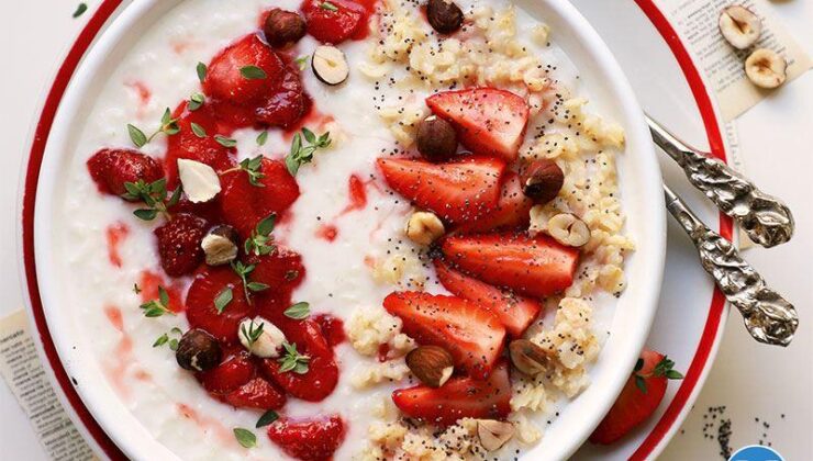 Vanilyalı Çilekli Porridge