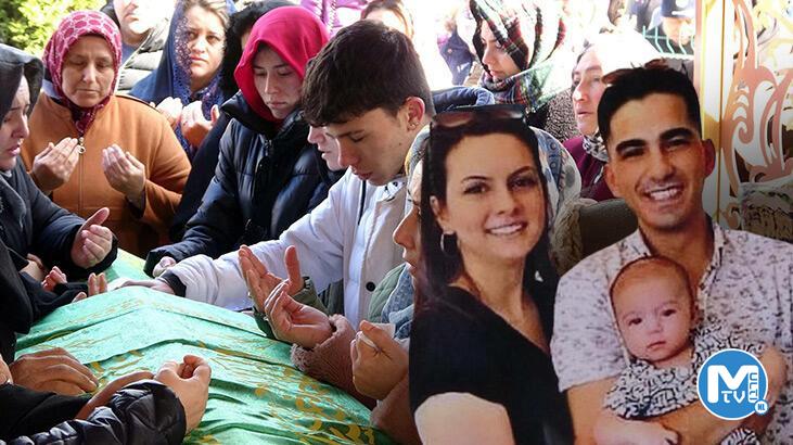Depremde ölen uzman çavuşun eşi ve bebeği, Çanakkale’de toprağa verildi