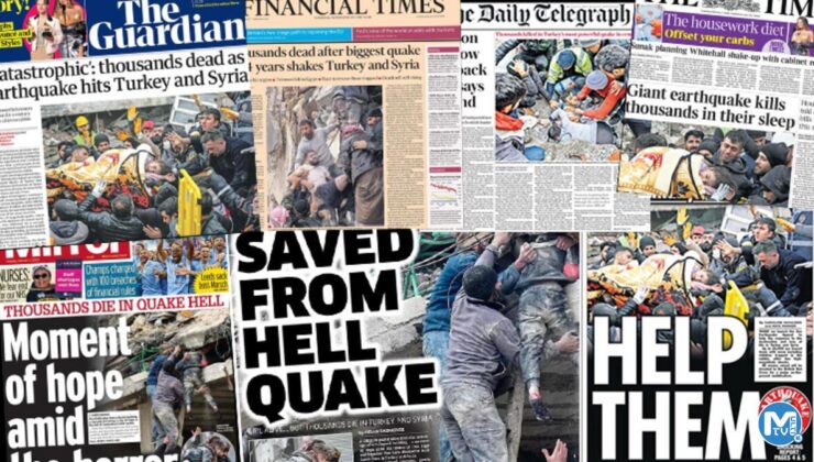 Türkiye’nin acısını birinci sayfalarından duyurdular! İngiliz gazeteden depremzedeler için yardım kampanyası