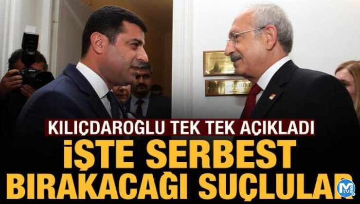 Kılıçdaroğlu serbest bırakacağı suçluları açıkladı: Demirtaş, Kavala, KHK’lılar…