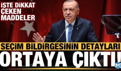 Seçim bildirgesinin detayları ortaya çıktı! İşte dikkat çeken maddeler