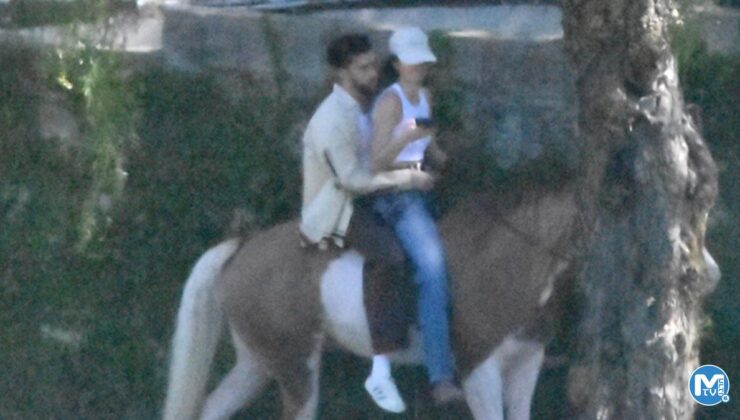 At sırtında romantizm! Genç aşıklar baş başa görüntülendi