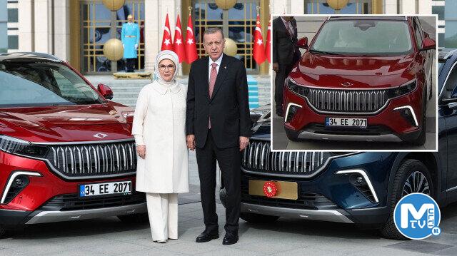Cumhurbaşkanı Erdoğan’a teslim edilen Togg’un plakası dikkat çekti