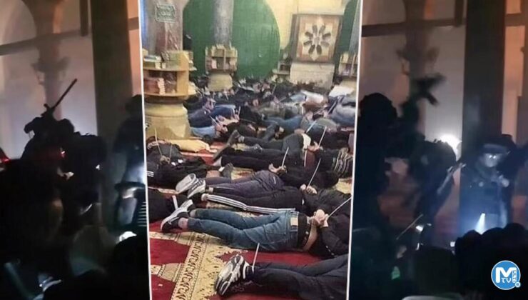 Görüntüler dünyayı ayağa kaldırdı… İsrail güçleri ibadet eden Filistinlilere saldırdı