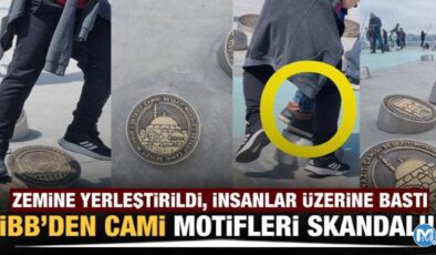 İBB’den cami motifleri skandalı! Zemine yerleştirildi, insanlar üzerine bastı