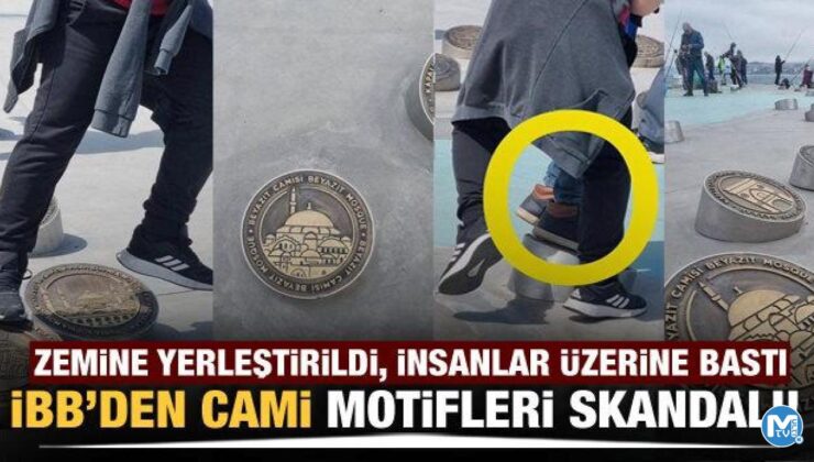 İBB’den cami motifleri skandalı! Zemine yerleştirildi, insanlar üzerine bastı