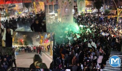 Terör örgütü elebaşı Öcalan için slogan atan HDP’lilere polis müdahale etti