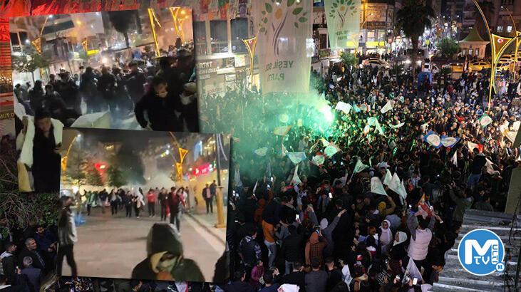 Terör örgütü elebaşı Öcalan için slogan atan HDP’lilere polis müdahale etti