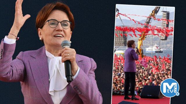 Akşener İzmir’de HDP flamalarının gölgesinde konuştu
