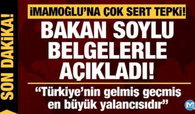 Bakan Soylu’dan, İmamoğlu’na çok sert tepki: İmamoğlu Türkiye’nin en büyük yalancısıdır