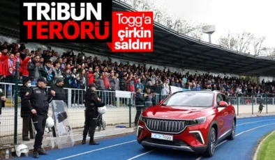 Eskişehirspor taraftarından yerli ve milli otomobil Togg’a çirkin saldırı! Ayran ve bozuk para attılar