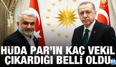HÜDA PAR’ın kaç milletvekili çıkardığı belli oldu