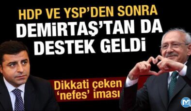 Kılıçdaroğlu’nun özgürlük sözü verdiği Demirtaş’tan yeni destek