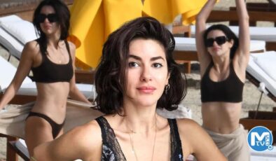 Nesrin Cavadzade fit görüntüsüyle plajda dikkatleri üzerine çekti