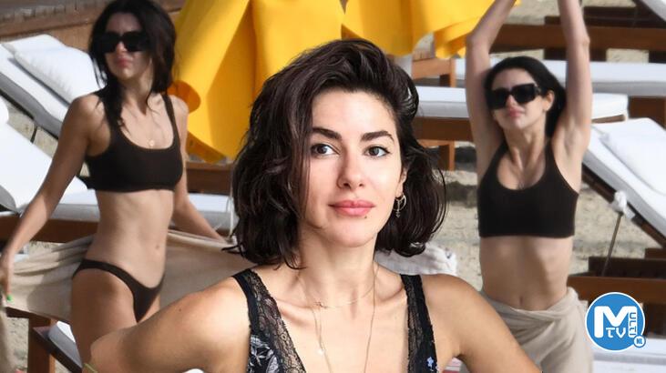 Nesrin Cavadzade fit görüntüsüyle plajda dikkatleri üzerine çekti