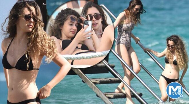 Oyuncu Asya Kasap kuzeniyle Çeşme tatilinde