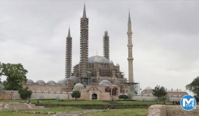 Restorasyondaki Selimiye Camisi’nde ana kubbe çalışmaları bitti