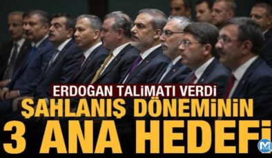 Yeni dönemin 3 ana hedefi belirlendi: Cumhurbaşkanı Erdoğan talimat verdi